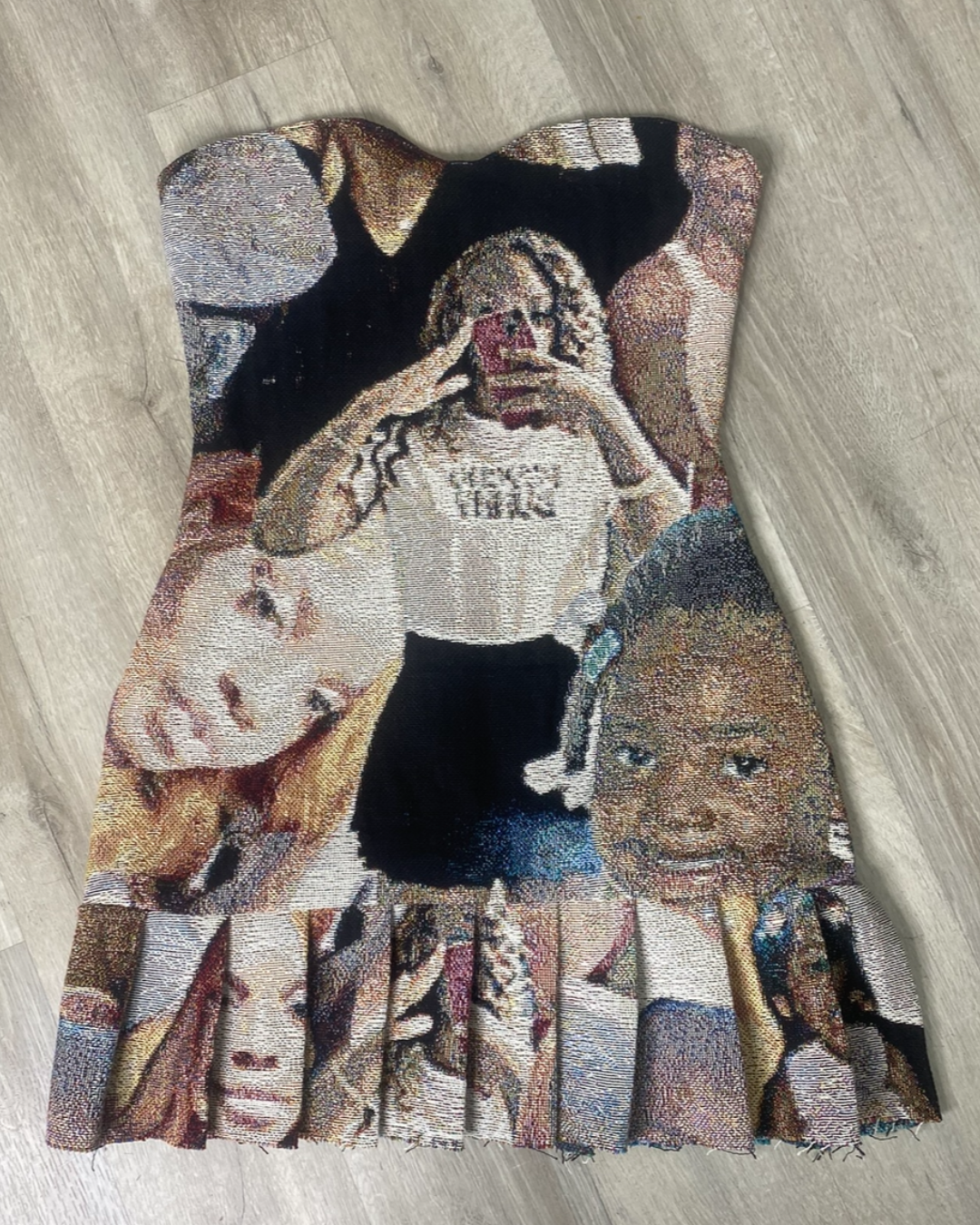Pleated Tapestry Dress